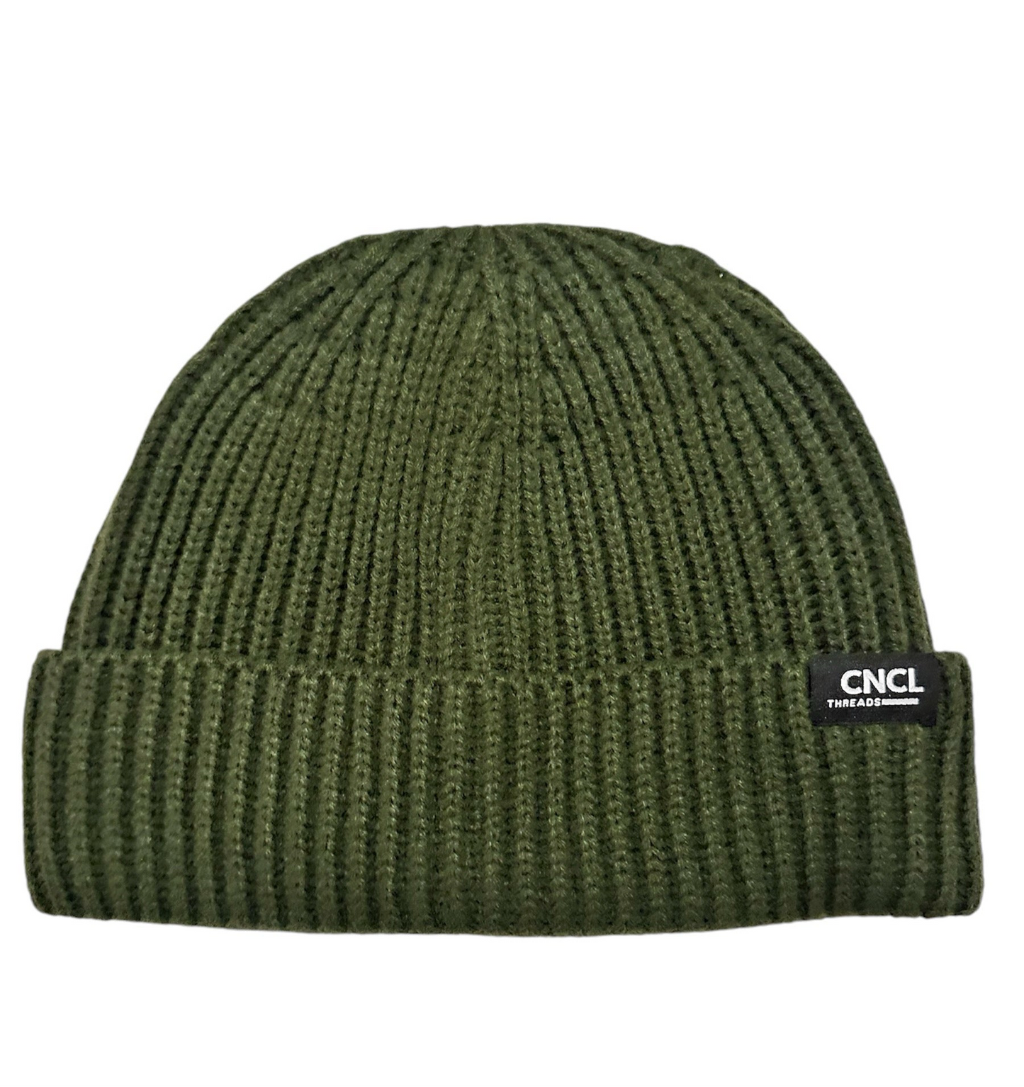 Signature Rib Knit Beanie (Olive)