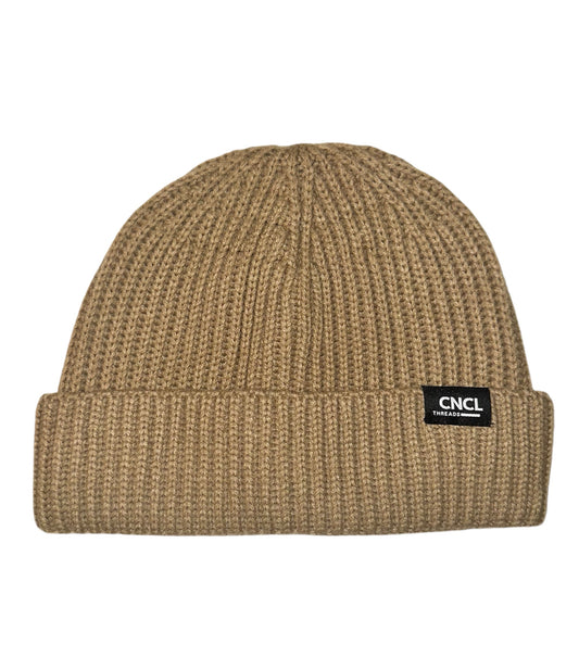 Signature Rib Knit Beanie (Sand)