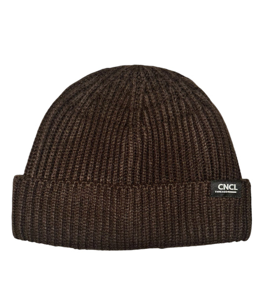 Signature Rib Knit Beanie (Espresso)